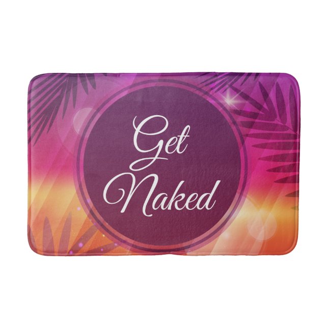 Summer Beach Night Palm Get Naked Bath Mat (Front)