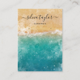 Summer Beach Ocean calligraphy  display card