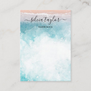 Summer Beach Ocean calligraphy  display card