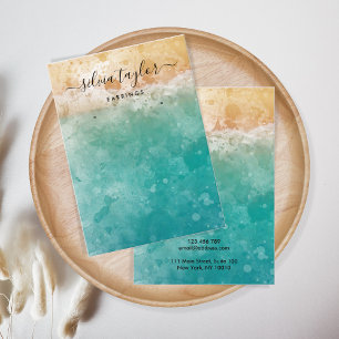 Summer Beach Ocean calligraphy  display card