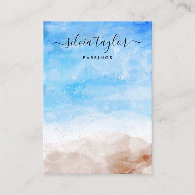Summer Beach Ocean calligraphy  display card (Front)