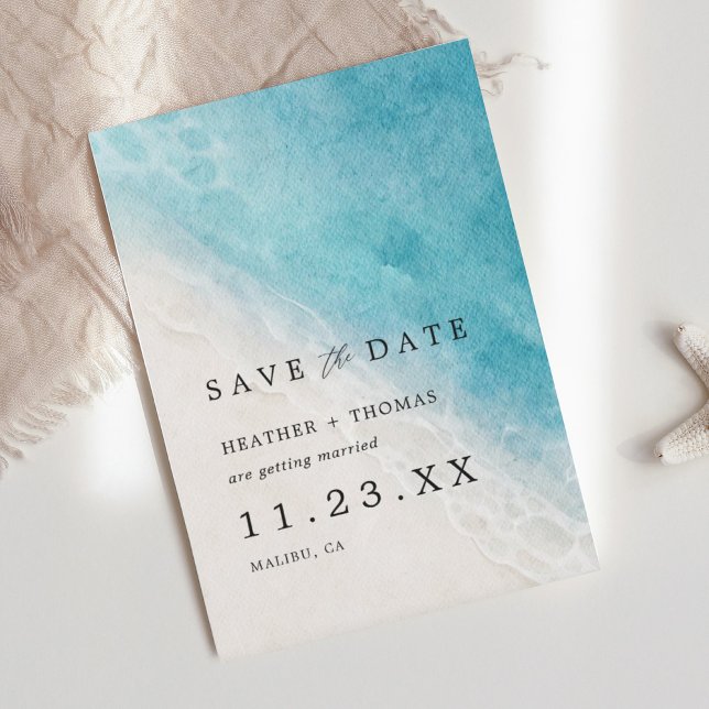 Summer Beach Ocean Coastal Blue Save The Date (Creator Uploaded)
