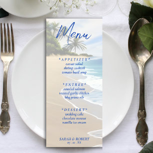 Summer Beach Ocean Resort Wedding Reception Menu
