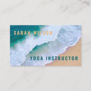 summer beach ocean simple custom Business Card