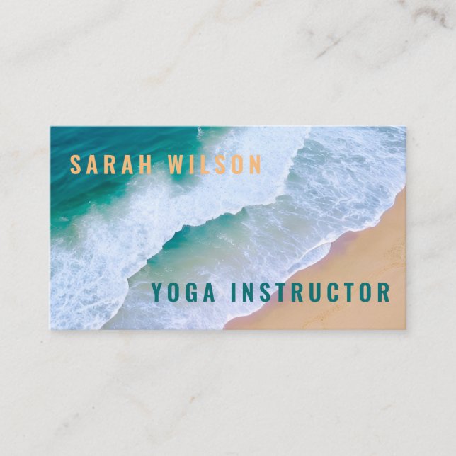 summer beach ocean simple custom Business Card (Front)
