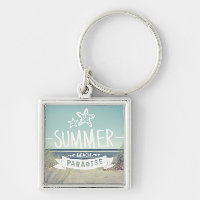 Summer Beach Paradise Key Ring (Front)