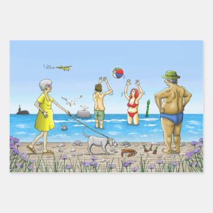 Summer Beach Party Gathering Wrapping Paper Sheet