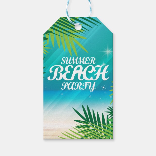 Summer Beach Party Gift Tags (Front)