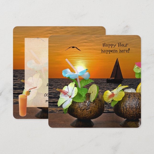 Summer Beach Party invite (Front/Back)