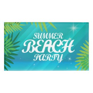 Summer Beach Party Name Tag