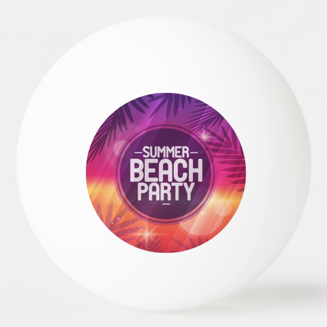 Summer Beach Party Night Ping Pong Ball (Front)