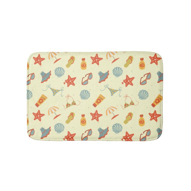 Summer Beach Pattern Bath Mat (Front)