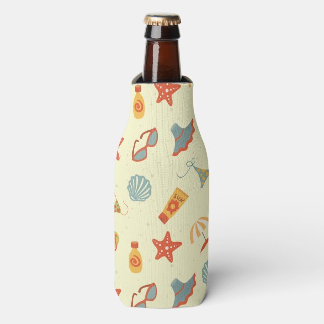 Summer Beach Pattern Bottle Cooler (Bottle Front)