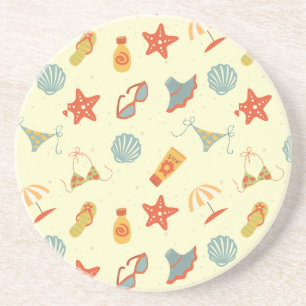 Summer Beach Pattern Coaster