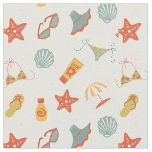 Summer Beach Pattern Fabric