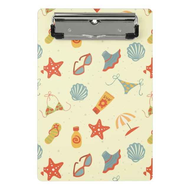 Summer Beach Pattern Mini Clipboard (Front)