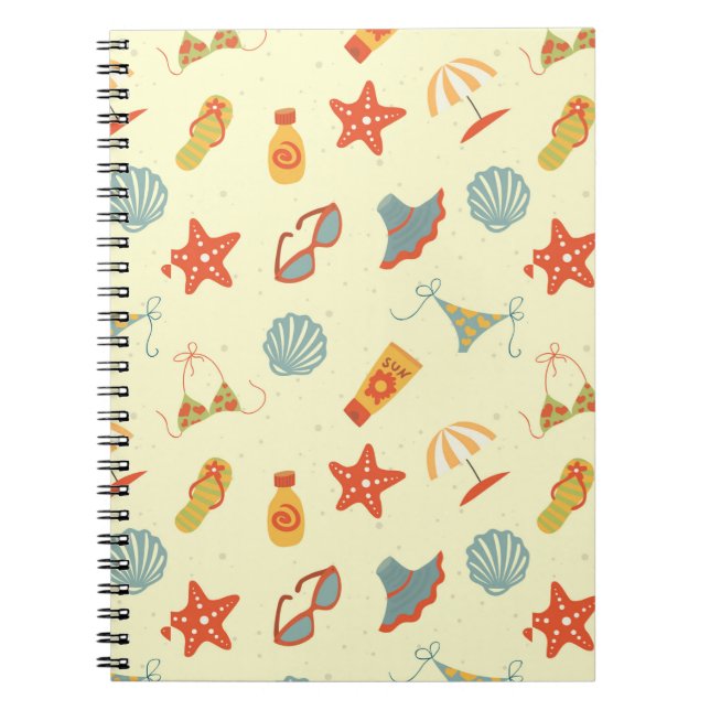 Summer Beach Pattern Notebook (Front)
