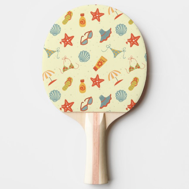 Summer Beach Pattern Ping Pong Paddle (Front)