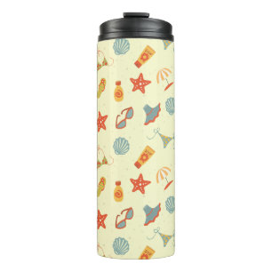 Summer Beach Pattern Thermal Tumbler