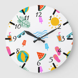 Summer Beach Pattern Wall Clock