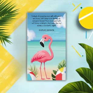 Summer Beach Pink Flamingo Baby Shower Enclosure Card