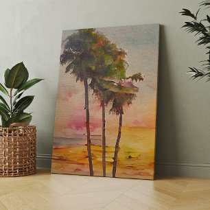 Summer Beach Postcards - 2/3 Canvas Print