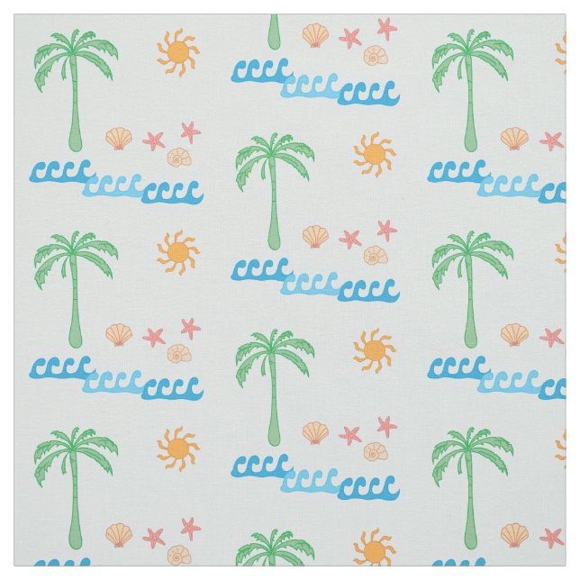 Summer Beach Print Fabric (Swatch)