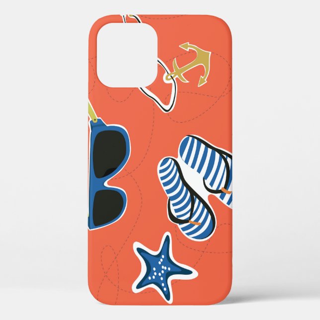 Summer Beach: Relaxing Seamless Pattern. Case-Mate iPhone Case (Back)