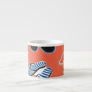Summer Beach: Relaxing Seamless Pattern. Espresso Cup