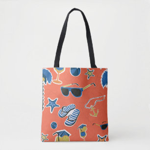 Summer Beach: Relaxing Seamless Pattern. Tote Bag