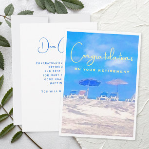 Summer Beach Retirement Congratulations Card