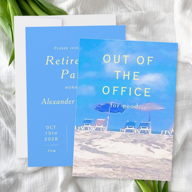 Summer Beach Retirement Party Invitation (Creator Uploaded)