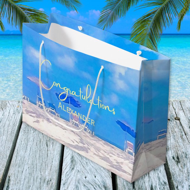 Summer Beach Retirement Party Large Gift Bag (Creator Uploaded)