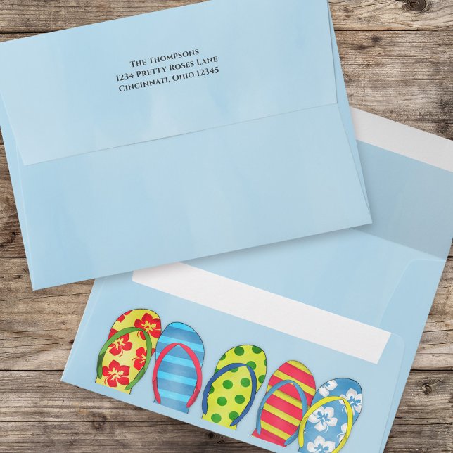 Summer Beach Return Address Custom Envelope (Creator Uploaded)