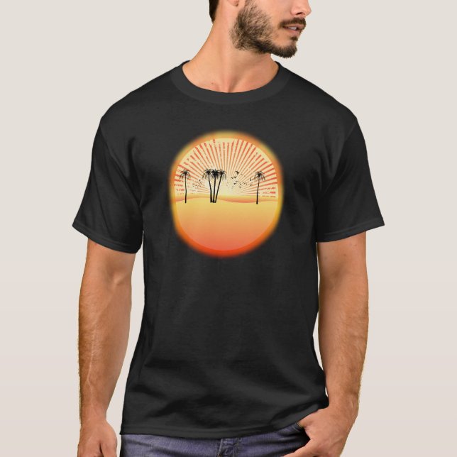 Summer Beach Scene: Vector Drawing T-Shirt (Front)