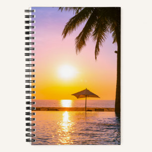 Summer Beach Scene With Sea Notebook