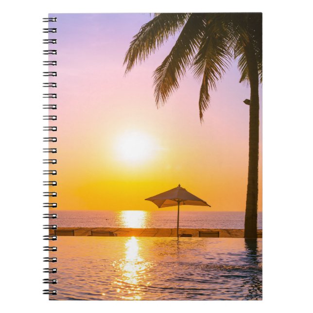 Summer Beach Scene With Sea Notebook (Front)