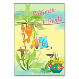 Summer beach sea cafe bar cocktail party day sun p table number