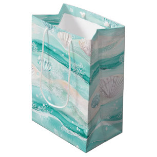 Summer Beach Seashell Pattern Medium Gift Bag