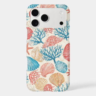 Summer Beach Seashell Starfish Blue Red Pattern