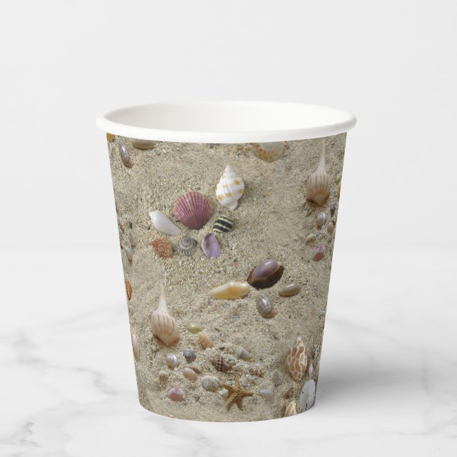 Summer Beach Seashells Paper Cups (Front)