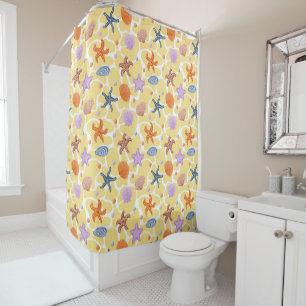 Summer beach seashells Shower Curtain