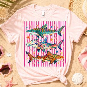 Summer Beach Shark Week Lover T-Shirt Ocean Shark