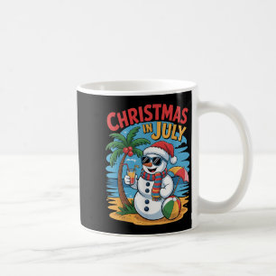 Summer Beach Snowman Christmas In July Funny Aloha Coffee Mug