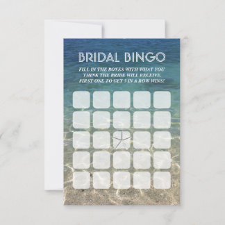 Summer Beach Starfish 5x5 Bridal Bingo Cards