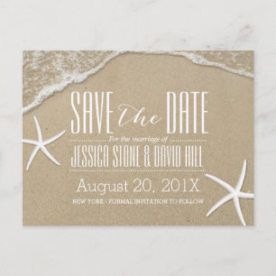 Summer Beach Starfish Wedding Save the Date Announcement Postcard