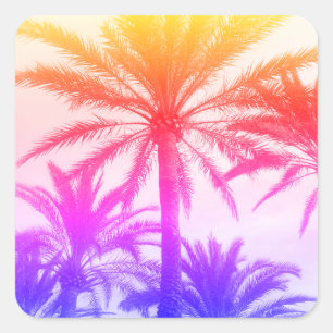 summer beach Sticker 80s tropical palm tree retro