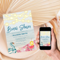 Summer Beach String Lights Flamingo Bridal Shower