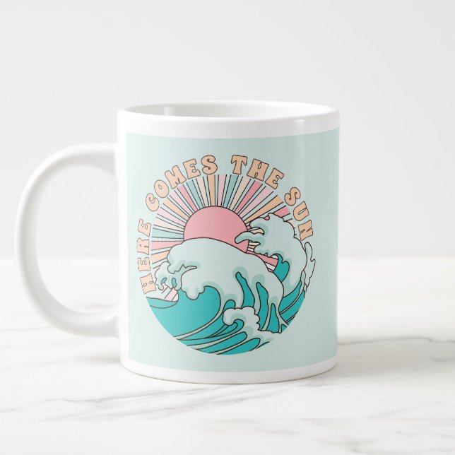 Summer Beach Sun and Surf Large Coffee Mug (Left)