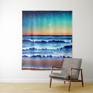 Summer Beach Sunset Tapestry